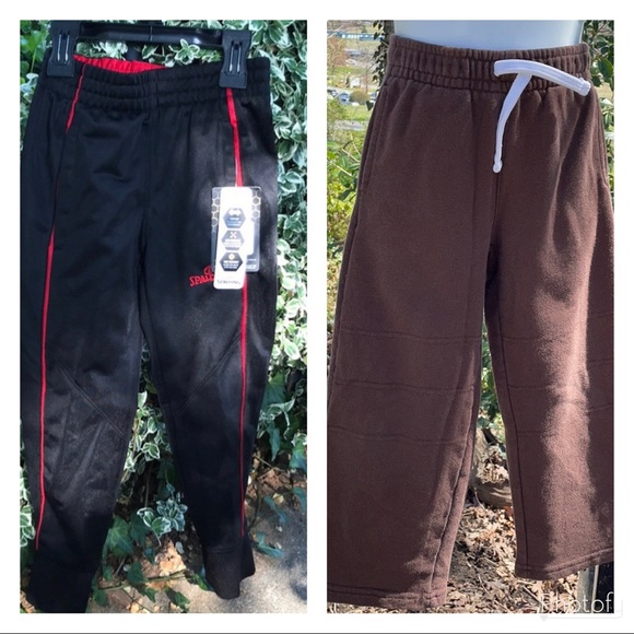 NWT Spalding Black Red Athletic Jogger Pants 365 Garanimals Brown Sweat Pants 4 - Picture 6 of 16